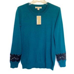 Michael Kors Women Teal Long Sleeve Sweater Size S